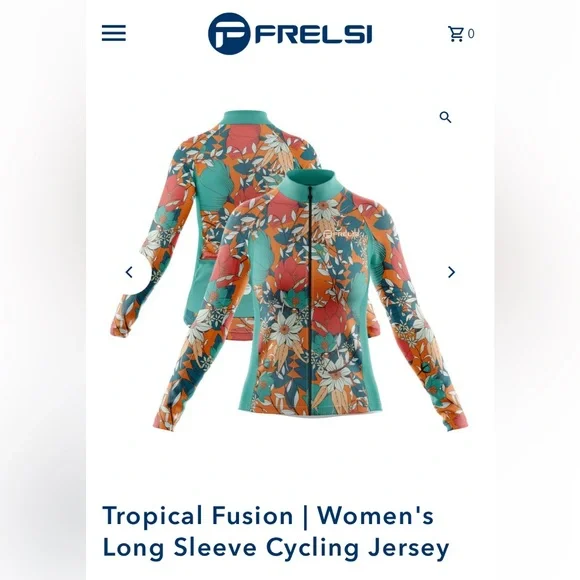 FRELSI SIZE MEDIUM TROPICAL FUSION WOMEN’S LONG SLEEVE CYCLING JERSEY - Picture 4 of 11